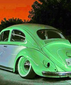 Mint Green Volkswagen Bug Paint By Numbers