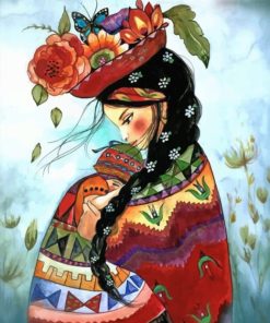 Mother and Daughter Floral Paint By Numbers