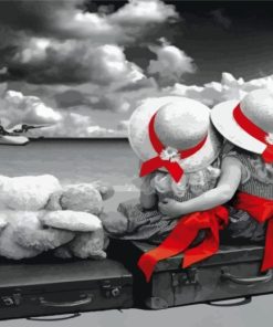Monochrome Sibling Sisters Paint By Numbers