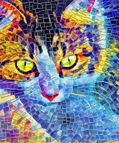 Mosaic Cat Art Paint By Numbers