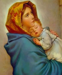 Virgin Mary and Jesus Paint By Numbers