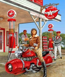 Motorcycle Woman Rider Paint By Numbers