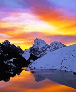Himalayan Sunset Landscape Paint By Numbers