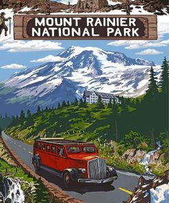 Mount Rainier Nature Scene Paint By Numbers