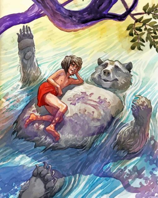 mowgli-and-baloo-paint-by-numbers
