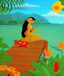 Hawaiian Lady Musical Theme Paint By Numbers