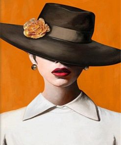 Red Lips Mystery Woman Paint By Numbers