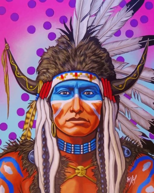native-american-man-paint-by-number