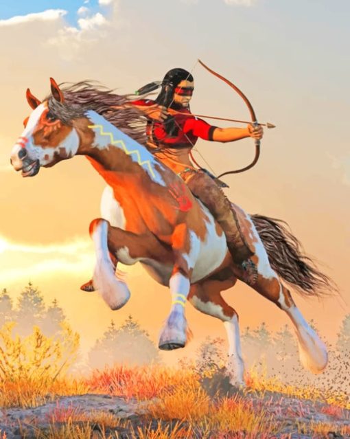 native-man-on-horse-paint-by-numbers