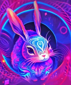 Neon Bunny Animal Art Paint By Numbers