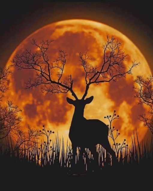 night-moon-deer-silhouette-paint-by-numbers