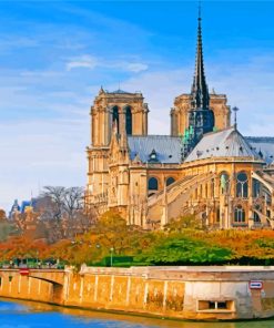 Paris Notre Dame Architecture Paint By Numbers