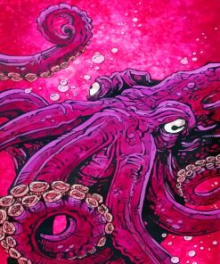 Pink Sea Octopus Paint By Numbers