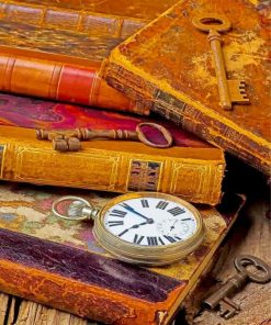 Vintage Books and Keys Paint By Numbers