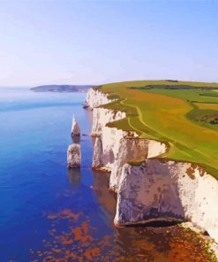 Old Harry Rocks Scenic England Paint By Numbers