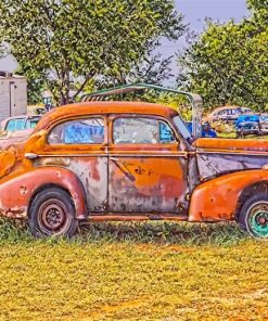 Old Rusted Car Art Paint By Numbers
