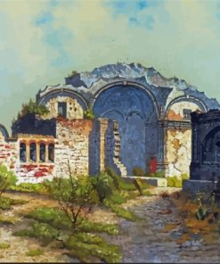 Spanish Mission Landscape Paint By Numbers
