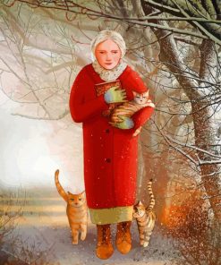 Old Woman and Her Cats Paint By Numbers