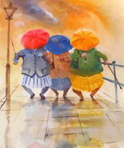 Umbrellas and Old Women Paint By Numbers