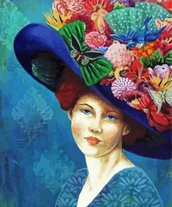 Oman Women Floral Hat Paint By Numbers