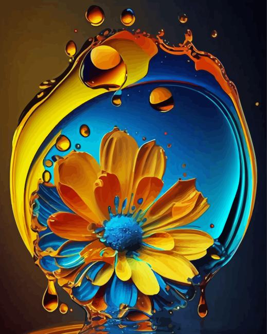 Finalizing Orange Flower Bloom Paint By Numbers artwork