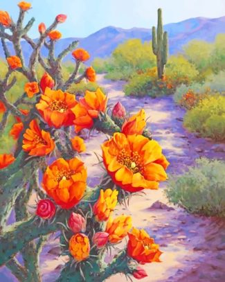 Orange Cactus Blossom Paint By Numbers