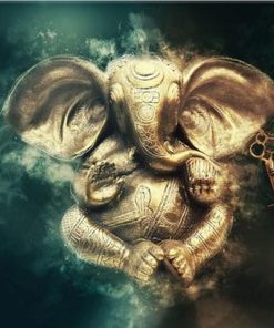 Golden Elephant Animals Paint By Numbers