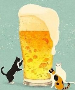 Cat Beer Scene Paint By Numbers
