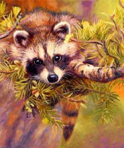 Tree Raccoon Paint By Numbers