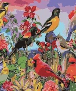 Modern Garden Birds Paint By Numbers