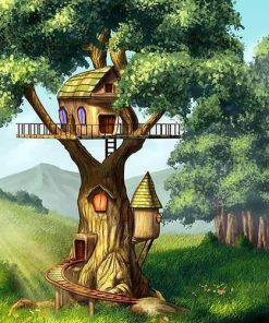 Tree House Nature Scene Paint By Numbers