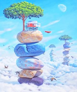 Magical Floating Island Paint By Numbers