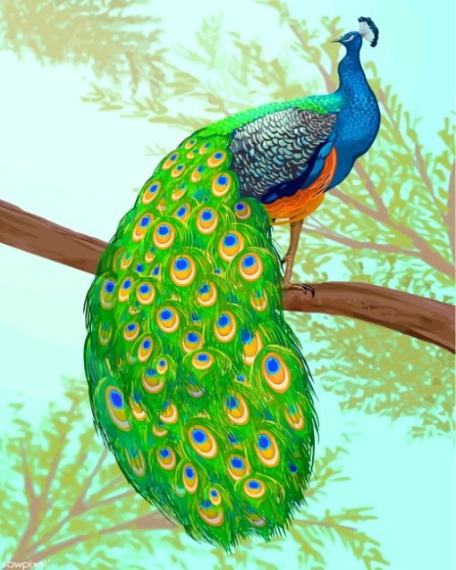 peacock-on-a-branch-paint-by-numbers