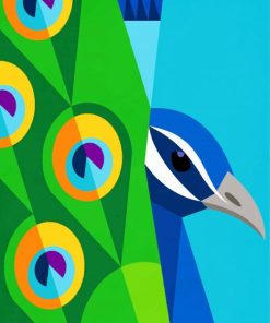 Blue Golden Peacock Bird Paint By Numbers
