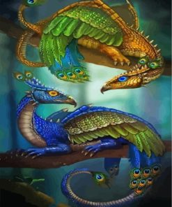 Enchanting Peafowl Dragon Paint By Numbers