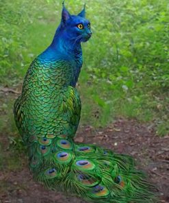 Peacock Cat Animal Paint By Numbers
