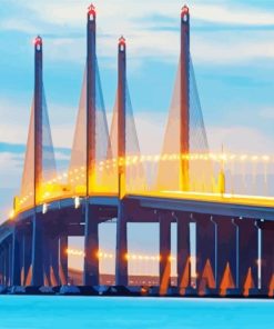 Golden Penang Bridge Sunset Paint By Numbers