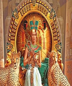 Egyptian Pharaoh and Leopard Paint By Numbers