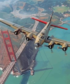 Petlyakov Pe 8 Bomber Over Golden Gate Paint By Numbers