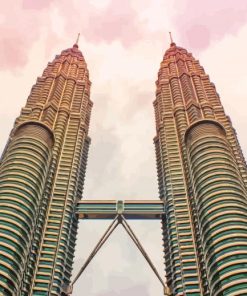 Petronas Twin Towers Skyline Paint By Numbers