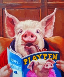 Pig Reading Fun Paint By Numbers