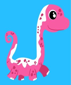 Pink Dinosaur Kids Paint By Numbers