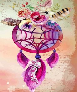 Pink Dream Catcher Painting Paint By Numbers