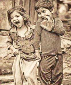 Poverty and Happiness Vintage Paint By Numbers