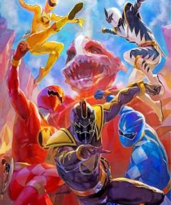 Power Rangers Heroes Paint By Numbers