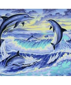 Jumping Dolphins Picture Paint By Numbers
