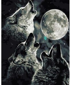 Moonlit Wolves Paint By Numbers