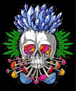 Psychedelic Candy Skull Paint By Numbers