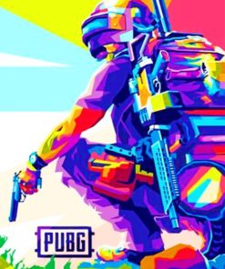Colorful PUBG Pop Art Paint By Numbers