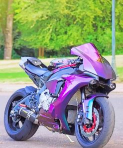 Purple Motorcycle Art Paint By Numbers